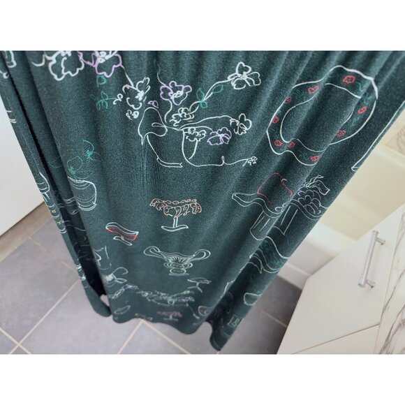 Lisa Says Gah Lauren Midi Skirt Green Food Set the Table Forest Tablescape M - Picture 6 of 11